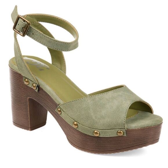 JOURNEE COLLECTION LORICA PLATFORM SANDAL in GREEN - Picture 3 of 13